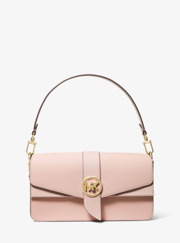 Damske Taška Cez Rameno Michael Kors Greenwich Medium Saffiano Leather Ruzove - Kabelky Michael Kors Levně | YXEWU-2673